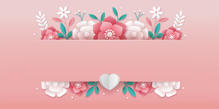粉色渐变浪漫三八妇女节节日温馨唯美花小花叶子展板小报